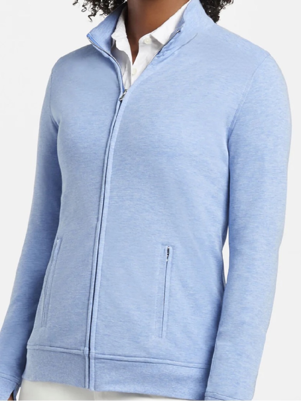 PETER MILLAR Crown Interlock Full-Zip Up Regatta Blue Lightweight Jacket Size L